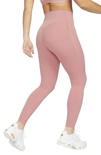 Nike Women's Universa Medium-support High-waisted 7/8 Leggings With Pockets In Pink