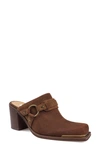 Zigi Bretti Block Heel Mule In Cognc Sued
