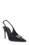Dolce & Gabbana Lollo Pointed Toe Slingback Pump In 80999 Black