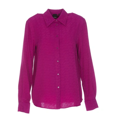 Pinko Long-sleeve Buttoned Shirt In Pink