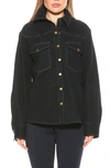 ALEXIA ADMOR DELLA CLASSIC WESTERN BUTTON DOWN SHIRT JACKET