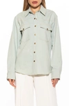 ALEXIA ADMOR DELLA CLASSIC WESTERN BUTTON DOWN SHIRT JACKET