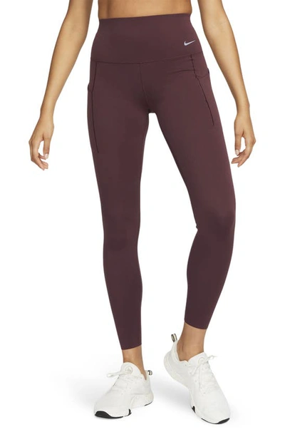 Nike Women's Universa Medium-support High-waisted Full-length Leggings With Pockets In Brown