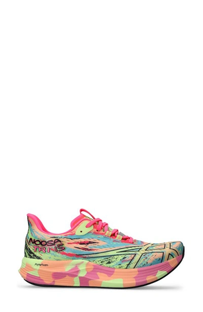 Asics Noosa Tri 15 Running Shoe In Summer Dune/ Lime Green