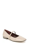 Franco Sarto Tinsley Square Toe Mary Jane Flat In Beige Faux Patent