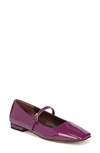 Franco Sarto Tinsley Square Toe Mary Jane Flat In Raspberry Faux Patent