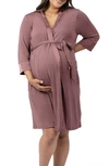 Kindred Bravely Maternity/nursing Robe In Twilight