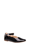 Elephantito Girl's Ondina Patent Leather Ballerina Flats, Toddler/kids In Patent Black