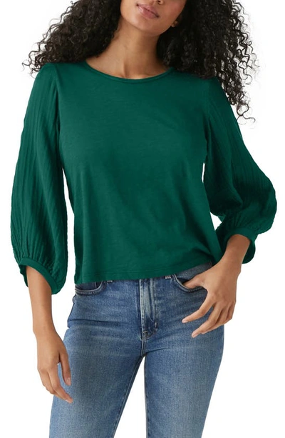 Michael Stars Iliana Cotton Gauze Top In Ivy