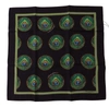 Dolce & Gabbana Black Peacock Feather Dg Printed Square Handkerchief Scarf In Black