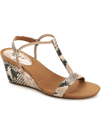 Style & Co Mulan Womens Strappy Wedges In Brown