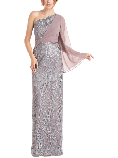 Js Collections Plus Womens Embroidered Maxi Evening Dress In Purple