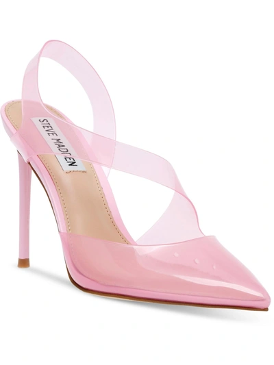 Steve Madden Vienne Womens Clear Slip On Slingback Heels In Pink