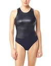 Commando Faux Leather V-neck Bodysuit In Black