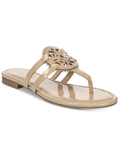 Circus By Sam Edelman Canyon Womens Laser Cut Slide Sandals In Almond Patent