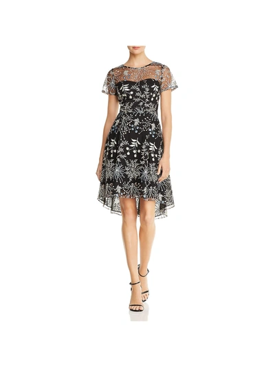 Adrianna Papell Etheral Womens Embroidered Fit & Flare Party Dress In Multi