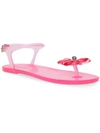 Betsey Johnson Tabby Womens Glitter Flat Jelly Sandals In Pink