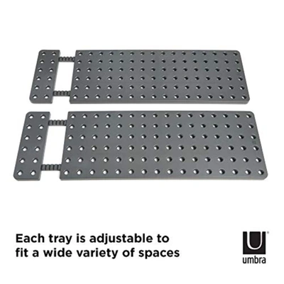 Umbra Peggy Kitchen Cupboard, Shelf And Drawer Organizer Tray In Grey