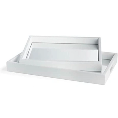 Napa Home & Garden Set Of 2 Malibu Mirrored Trays In Silver