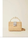 Btb Los Angeles Coco Beaded Rattan Top-handle Bag In Purple