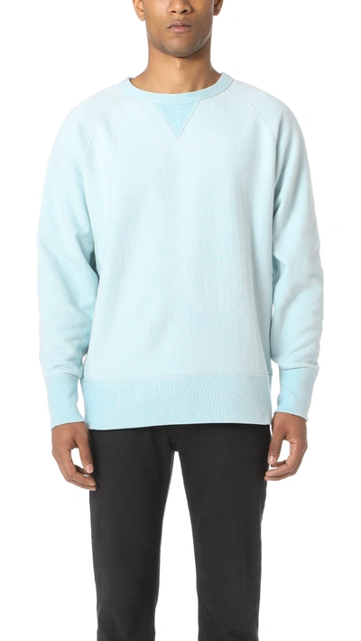 Rag & Bone Racer Loopback Stretch-cotton Jersey Sweatshirt In Sky Blue