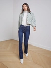 L Agence Bridges Tweed Jacket In Neutral/sage Multi Tweed