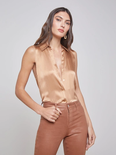 L Agence Emmy Blouse In Macaroon