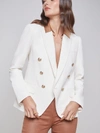 L Agence Kenzie Blazer In Ivory