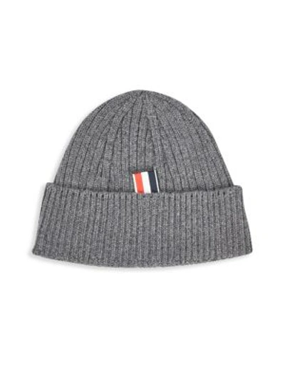 Gucci Ribbed Cashmere Beanie In Grey