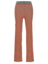 Rabanne Jacquard Checkered Flared Trousers With Buttoned Waistband In Multicolor