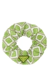 Prada Geometric Twill Twist Scrunchie In Printed