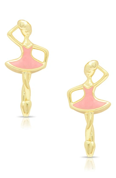 Lily Nily Kids' Ballerina Stud Earrings In Pink