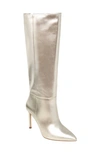 Charles David Rumors Pointed Toe Knee High Boot In Light Gold Metallic