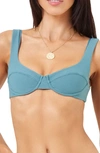 L*space Nikita Underwire Bikini Top In Slated Glass