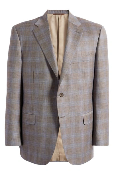 Canali Siena Regular Fit Plaid Wool Sport Coat In Beige