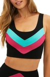 Beach Riot Chevrons Colorblock Sports Bra In Tidal Colorblock