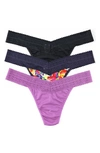 Hanky Panky Dreamease Assorted 3-pack Original Rise Thongs In Tales Of W