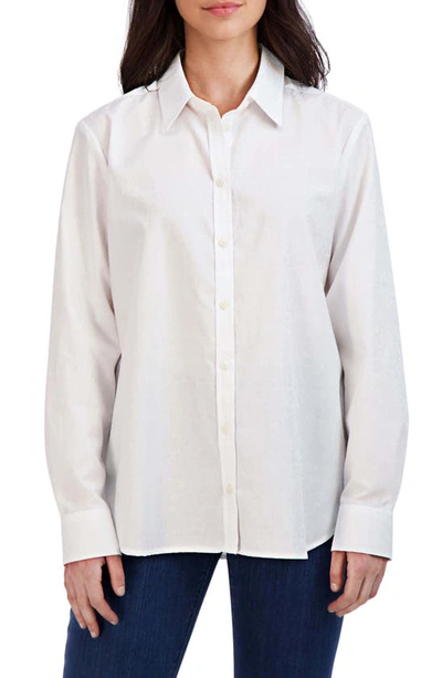 Foxcroft Croc Pattern Button-up Shirt In White