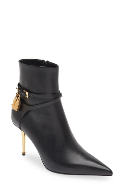 TOM FORD TOM FORD PADLOCK POINTED TOE BOOTIE