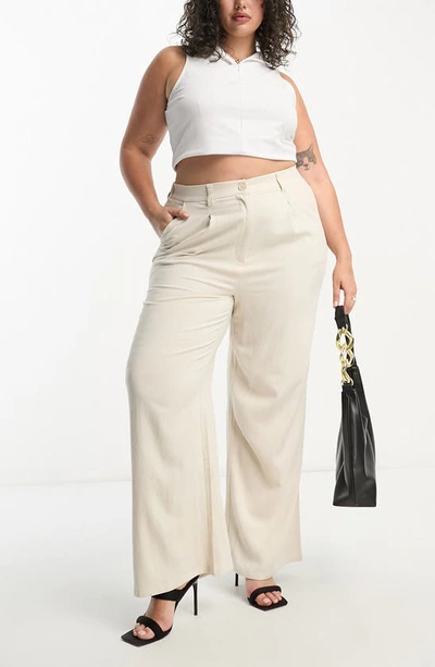 Asos Design Dad Jeans In Neutral