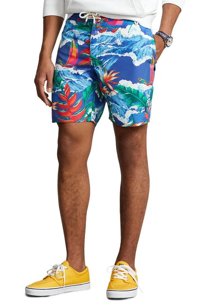 Polo Ralph Lauren Blue Palm Island Swim Shorts