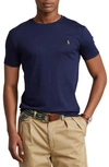 Polo Ralph Lauren Blue Cotton T-shirt With Logo In French Navy