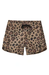 Seaesta Surf Kids' Calico Crab Retro Style Board Shorts In Tan