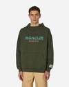 Moncler Genius Logo Cotton Hoodie In Green