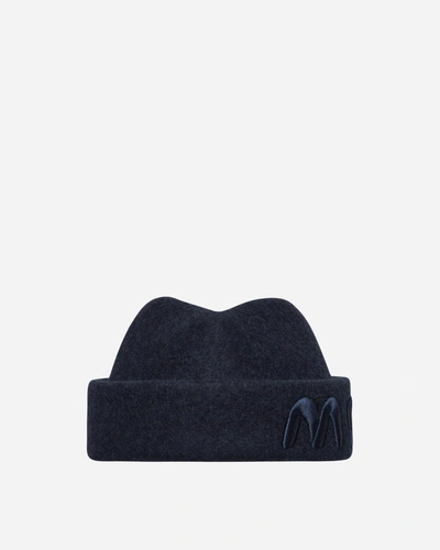 Moncler Genius Salehe Bembury Wool Felt Beanie Navy In Blue