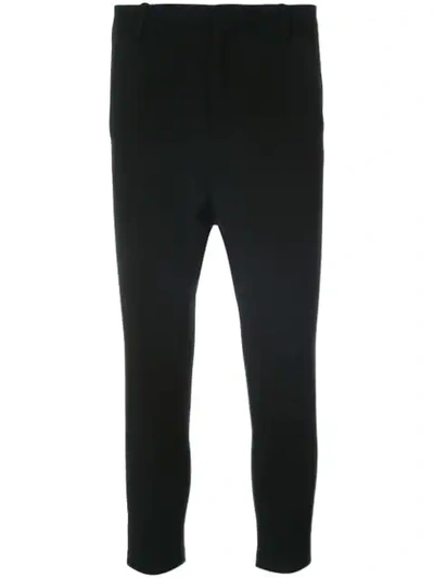 Nili Lotan Tel Aviv Stretch-wool Cropped Trousers In Black