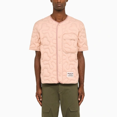 Moncler Padded Shirt Pink In Beige