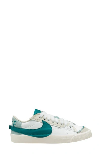 Nike Blazer Low '77 Jumbo Sneakers In Summit White/ Teal/ Sea Glass