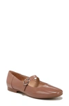 Naturalizer Kelly Mary-jane Flats In Hazelnut Patent Leather