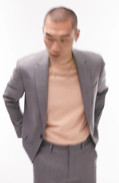 Topman Stretch Slim Suit Jacket In Gray